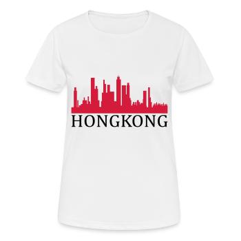 hongkong - Frauen T-Shirt atmungsaktiv - Weiß - Vorne - AI Model Female 172 dark (172cm)