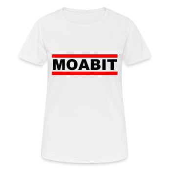 Moabit - Kiez - Berlin - Tiergarten - Wedding Bro - Frauen T-Shirt atmungsaktiv - Weiß - Vorne - AI Model Female 172 dark (172cm)