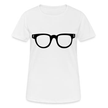 Brille - Frauen T-Shirt atmungsaktiv - Weiß - Vorne - AI Model Female 172 dark (172cm)