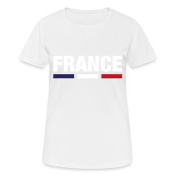 Frankreich T-Shirt Französische Flagge Geschenk - Frauen T-Shirt atmungsaktiv - Weiß - Vorne - AI Model Female 172 dark (172cm)
