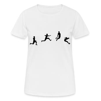 saut en longueur - T-shirt respirant Femme - blanc - Devant - AI Model Female 172 dark (172cm)