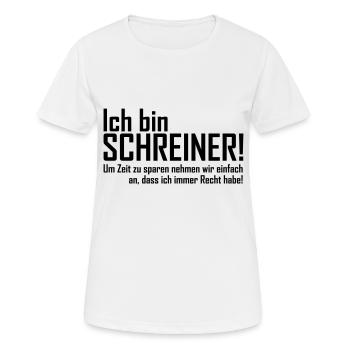 ich bin schreiner - Frauen T-Shirt atmungsaktiv - Weiß - Vorne - AI Model Female 172 dark (172cm)