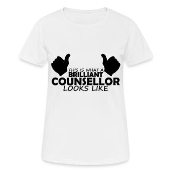 brilliant counsellor - Women's Breathable T-Shirt - white - Front - AI Model Female 172 dark (172cm)