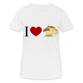 I love Steinpilze 2 - Frauen T-Shirt atmungsaktiv - Weiß - Vorne - AI Model Female 172 dark (172cm)