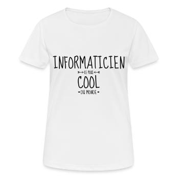 Computer / Informatiker / Aussenseiter / Ingenieur - Frauen T-Shirt atmungsaktiv - Weiß - Vorne - AI Model Female 172 dark (172cm)