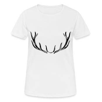 Deer Antlers, Wildlife, Nature, Outdoor - T-shirt respirant Femme - blanc - Devant - AI Model Female 172 dark (172cm)