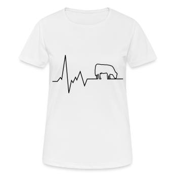 heartbeat cattle - Women's Breathable T-Shirt - white - Front - AI Model Female 172 dark (172cm)