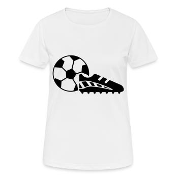 fussballschuh fussball ball - Frauen T-Shirt atmungsaktiv - Weiß - Vorne - AI Model Female 172 dark (172cm)