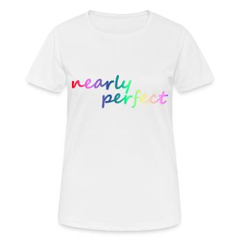 nearly perfect Farbverlauf - Frauen T-Shirt atmungsaktiv - Weiß - Vorne - AI Model Female 172 dark (172cm)
