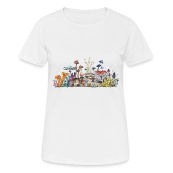 Groupe de champignons / Horde / Démo / Comic - T-shirt respirant Femme - blanc - Devant - AI Model Female 172 dark (172cm)