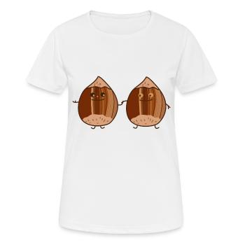 Haselnuss Paar - Frauen T-Shirt atmungsaktiv - Weiß - Vorne - AI Model Female 172 dark (172cm)
