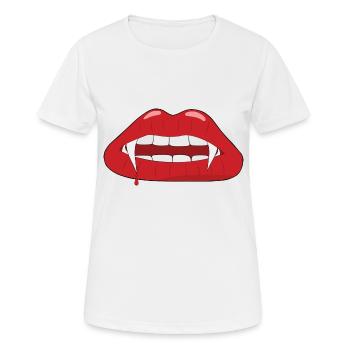 Vampire dents de vampire - T-shirt respirant Femme - blanc - Devant - AI Model Female 172 dark (172cm)