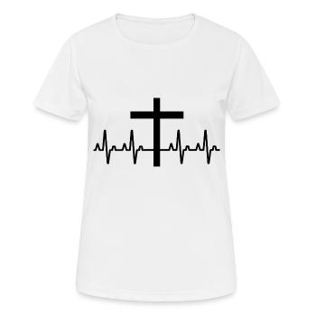 Jésus Christ God Faith - T-shirt respirant Femme - blanc - Devant - AI Model Female 172 dark (172cm)