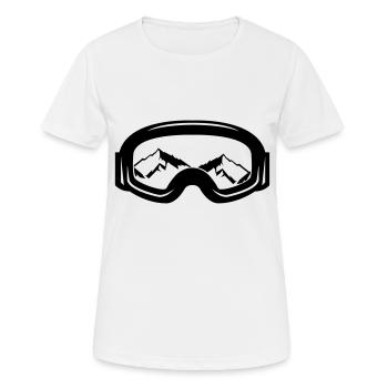 skibrille - Frauen T-Shirt atmungsaktiv - Weiß - Vorne - AI Model Female 172 dark (172cm)