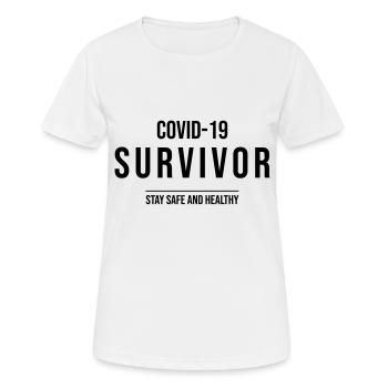 COVID-19 Survivor - Frauen T-Shirt atmungsaktiv - Weiß - Vorne - AI Model Female 172 dark (172cm)