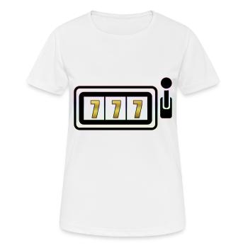 Spielautomat mit Jackpot (777) - Frauen T-Shirt atmungsaktiv - Weiß - Vorne - AI Model Female 172 dark (172cm)