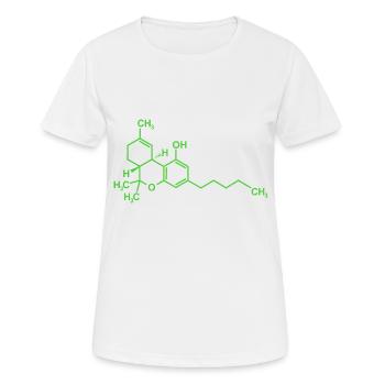 Tetrahydrocannabinol THC molécule - T-shirt respirant Femme - blanc - Devant - AI Model Female 172 dark (172cm)
