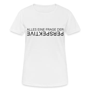 PERSPEKTIVE - Frauen T-Shirt atmungsaktiv - Weiß - Vorne - AI Model Female 172 dark (172cm)