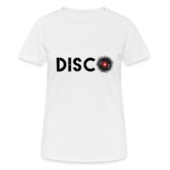 Ich liebe Disco Musik, Disco, Disco Hoodies, t-Shirts - Frauen T-Shirt atmungsaktiv - Weiß - Vorne - AI Model Female 172 dark (172cm)