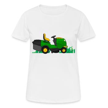 Sitz Rasenmäher Gärtner - Frauen T-Shirt atmungsaktiv - Weiß - Vorne - AI Model Female 172 dark (172cm)