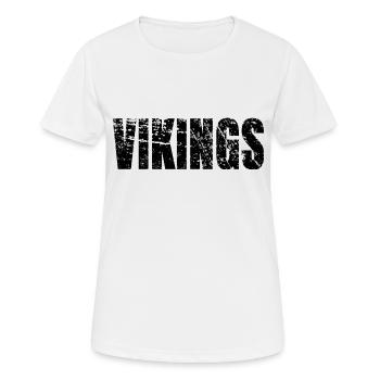 VIKINGS schwarz grunge distressed look - Frauen T-Shirt atmungsaktiv - Weiß - Vorne - AI Model Female 172 dark (172cm)