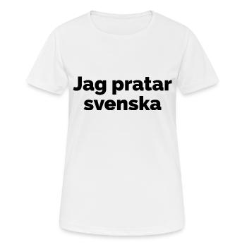 I speak Swedish, Swedish language saying - Women's Breathable T-Shirt - white - Front - AI Model Female 172 dark (172cm)