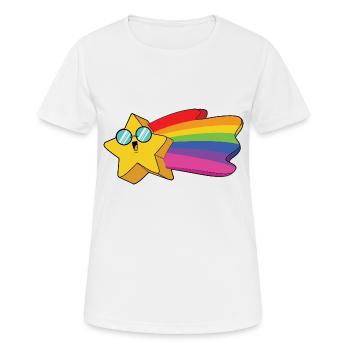 Arc-en-ciel étoilé - T-shirt respirant Femme - blanc - Devant - AI Model Female 172 dark (172cm)