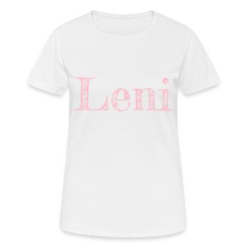 Leni - Frauen T-Shirt atmungsaktiv - Weiß - Vorne - AI Model Female 172 dark (172cm)