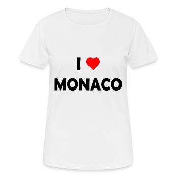 I love Monaco - Monte Carlo - Cote d ́Azur - Women's Breathable T-Shirt - white - Front - AI Model Female 172 dark (172cm)