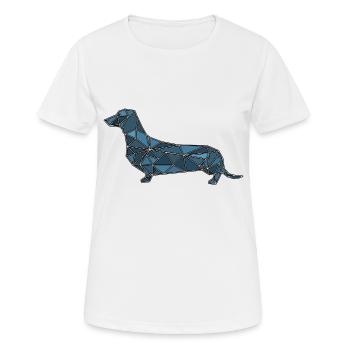 Polygone de teckel géométrique - T-shirt respirant Femme - blanc - Devant - AI Model Female 172 dark (172cm)