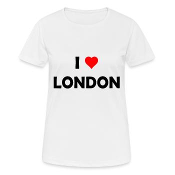 I love London - Great Britain - UK United Kingdom - Frauen T-Shirt atmungsaktiv - Weiß - Vorne - AI Model Female 172 dark (172cm)