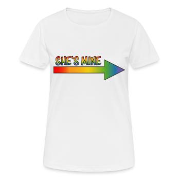ELLE S MINE lesbienne LGBT LGBTQI queer - T-shirt respirant Femme - blanc - Devant - AI Model Female 172 dark (172cm)