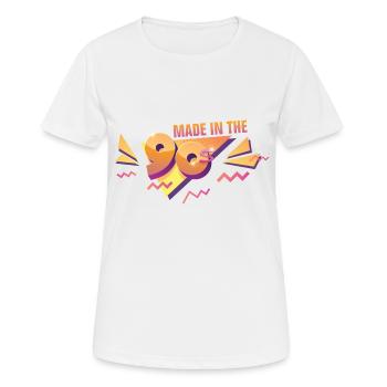 Made in the 90's - Frauen T-Shirt atmungsaktiv - Weiß - Vorne - AI Model Female 172 dark (172cm)