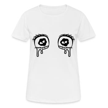 larmes yeux comiques pleurs - T-shirt respirant Femme - blanc - Devant - AI Model Female 172 dark (172cm)