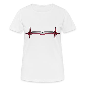 Livre de pages de fréquence de fréquence de pouls - T-shirt respirant Femme - blanc - Devant - AI Model Female 172 dark (172cm)