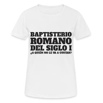 Baptistère romain du Ier siècle - T-shirt respirant Femme - blanc - Devant - AI Model Female 172 dark (172cm)