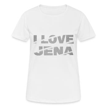 Jena Allemagne City Font Skyline J’aime - T-shirt respirant Femme - blanc - Devant - AI Model Female 172 dark (172cm)