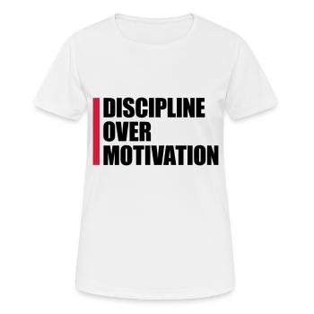 Citation de discipline sur la motivation - T-shirt respirant Femme - blanc - Devant - AI Model Female 172 dark (172cm)