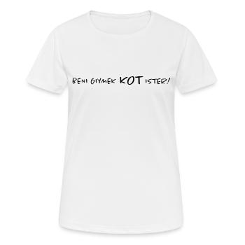 "Beni giymek kot ister!" - türkisch, funny - Frauen T-Shirt atmungsaktiv - Weiß - Vorne - AI Model Female 172 dark (172cm)