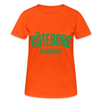 Göteborg est noir verdâtre - T-shirt respirant Femme - orange néon - Devant - AI Model Female 172 dark (172cm)