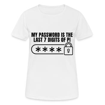 Mein Passwort ist die letzten 7 Ziffern von Pi - Frauen T-Shirt atmungsaktiv - Weiß - Vorne - AI Model Female 172 dark (172cm)