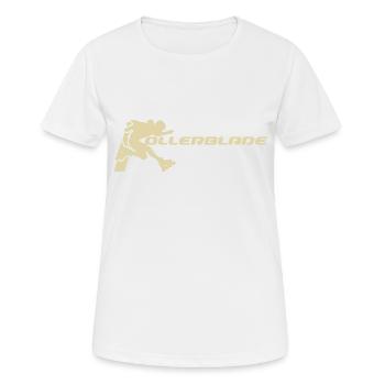 Lumière silhouette de roller - T-shirt respirant Femme - blanc - Devant - AI Model Female 172 dark (172cm)