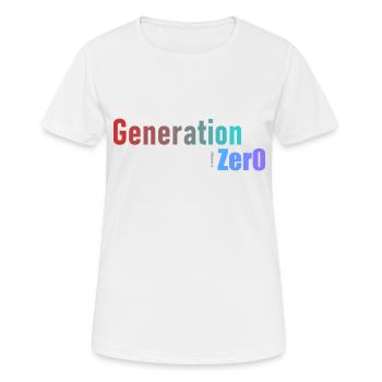 Génération 0 - T-shirt respirant Femme - blanc - Devant - AI Model Female 172 dark (172cm)