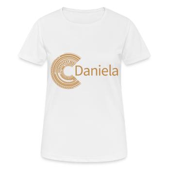 Für Daniela - Frauen T-Shirt atmungsaktiv - Weiß - Vorne - AI Model Female 172 dark (172cm)