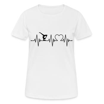 Gymnastique du rythme cardiaque - T-shirt respirant Femme - blanc - Devant - AI Model Female 172 dark (172cm)