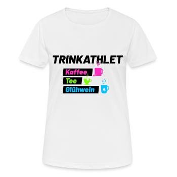 Trinkathlet schwarz - Frauen T-Shirt atmungsaktiv - Weiß - Vorne - AI Model Female 172 dark (172cm)