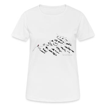 Terres Noires – Mountainbike rot - Frauen T-Shirt atmungsaktiv - Weiß - Vorne - AI Model Female 172 dark (172cm)