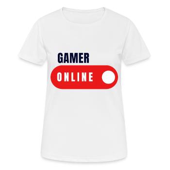 Gamer Online - Frauen T-Shirt atmungsaktiv - Weiß - Vorne - AI Model Female 172 dark (172cm)