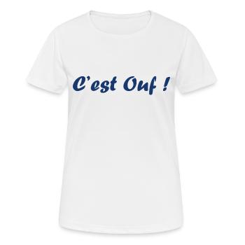 C'est ouf - T-shirt respirant Femme - blanc - Devant - AI Model Female 172 dark (172cm)