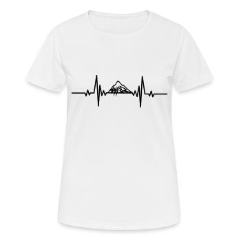 Heartbeat schneebedeckter Berg - Frauen T-Shirt atmungsaktiv - Weiß - Vorne - AI Model Female 172 dark (172cm)